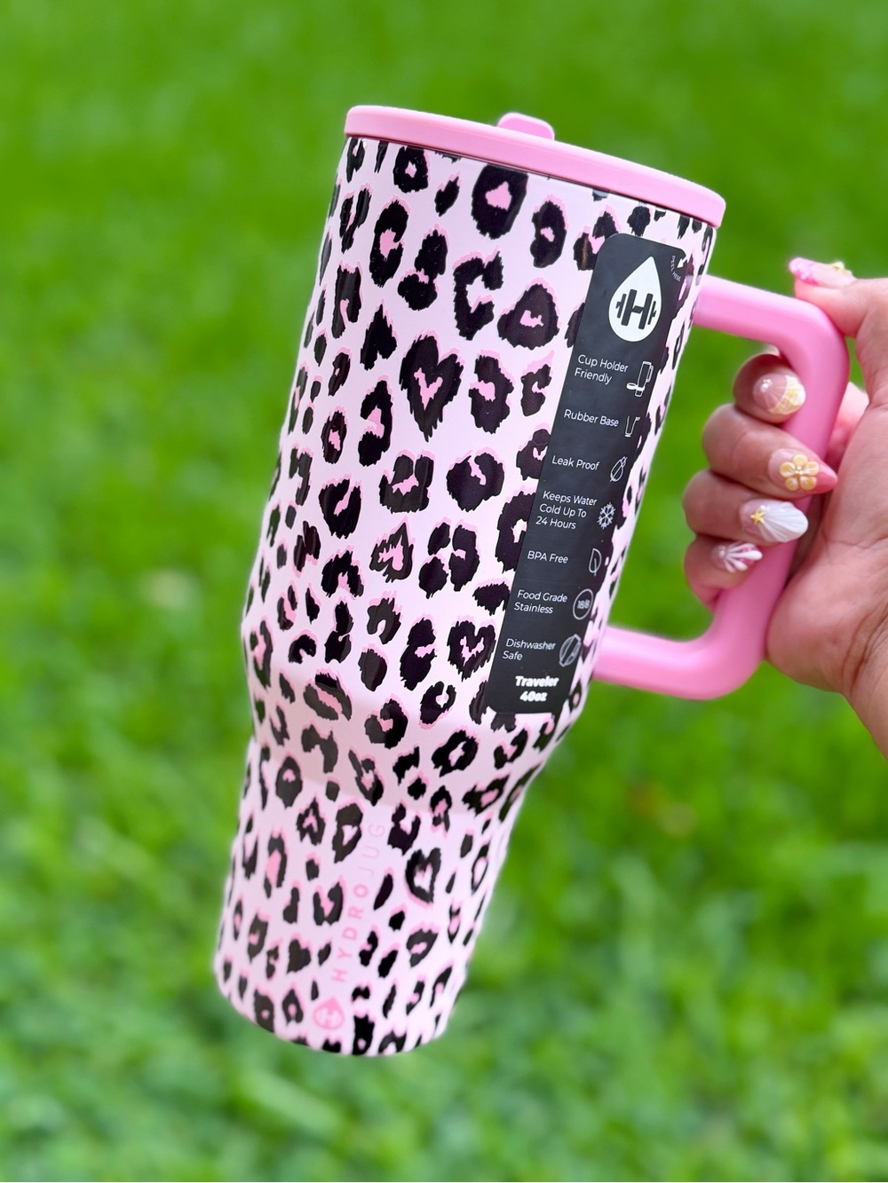 VS PINK x HydroJug 40oz Traveler Water Bottle Pink Leopard IN HAND